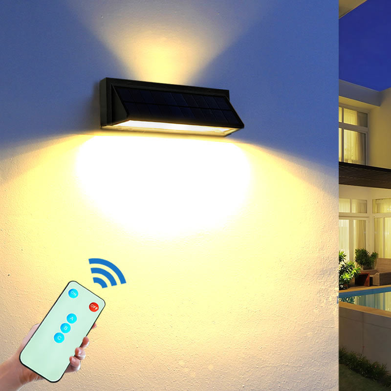 Outdoor Solar Waterproof Rectangular Slant LED Patio Wall Sconce Lamp | Bowlift