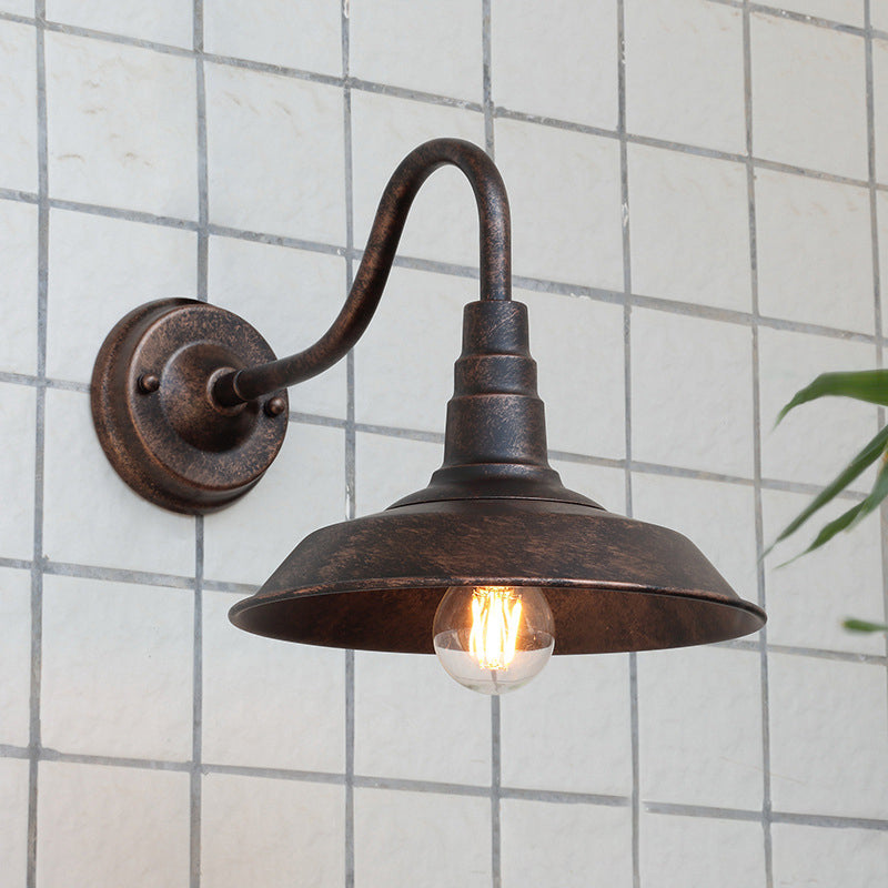BowLift | Noctura Classic Wall Lamp | Vintage Design | Iron Frame with Round Glass Shade | 1-Light Dining Room Lighting