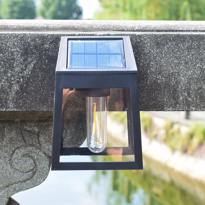 Modern Square Plastic Solar LED Outdoor Waterproof Garden Landscape Wall Sconce Lamp | Bowlift