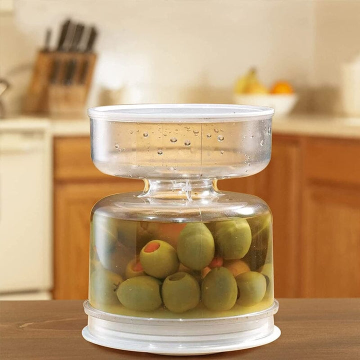 BowLift | Pickle and Olives Jar Container with Strainer