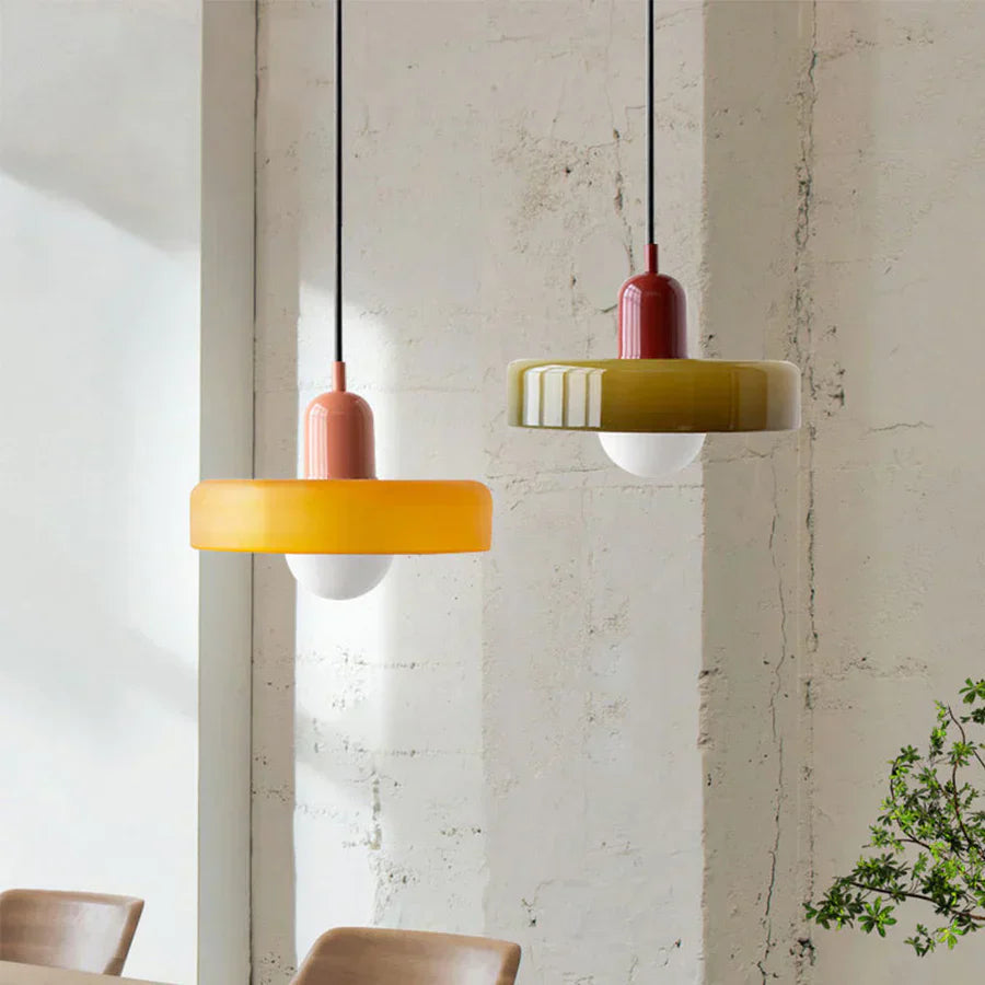Scandinavian Pendant Light for Living Room and Dining Room – Minimalist Design with AdjustaBowlifte Height – Glass | Bowlift
