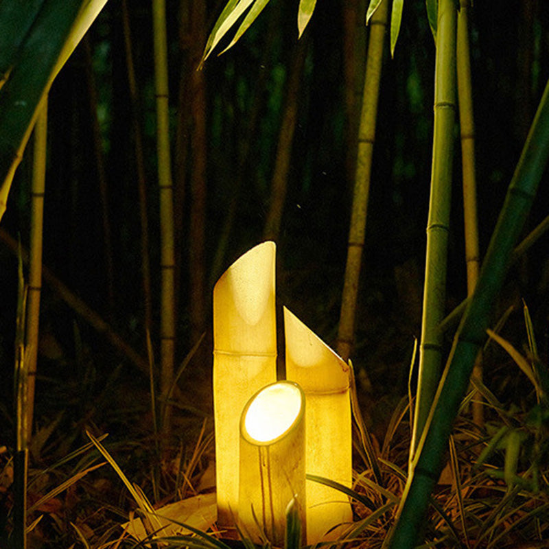 Contemporary Creative Waterproof Solar Resin Bamboo LED Landscape Lighting Outdoor Light For Garden | Bowlift