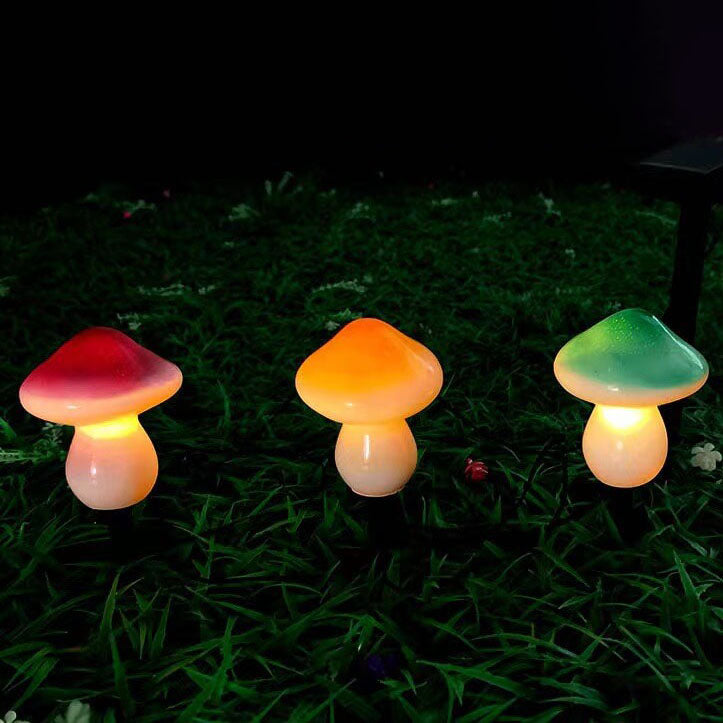 Solar Outdoor Resin Mushroom LED Garden Ground Insert Decorative Landscape Light | Bowlift