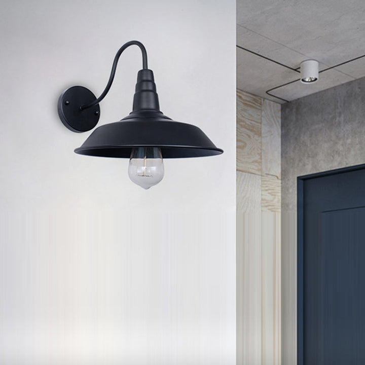 BowLift | Noctura Classic Wall Lamp | Vintage Design | Iron Frame with Round Glass Shade | 1-Light Dining Room Lighting