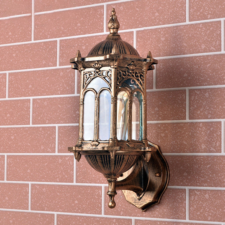 Traditional European Waterproof Cylinder Aluminum Glass 1-Light Wall Sconce Lamp For Garden | Bowlift