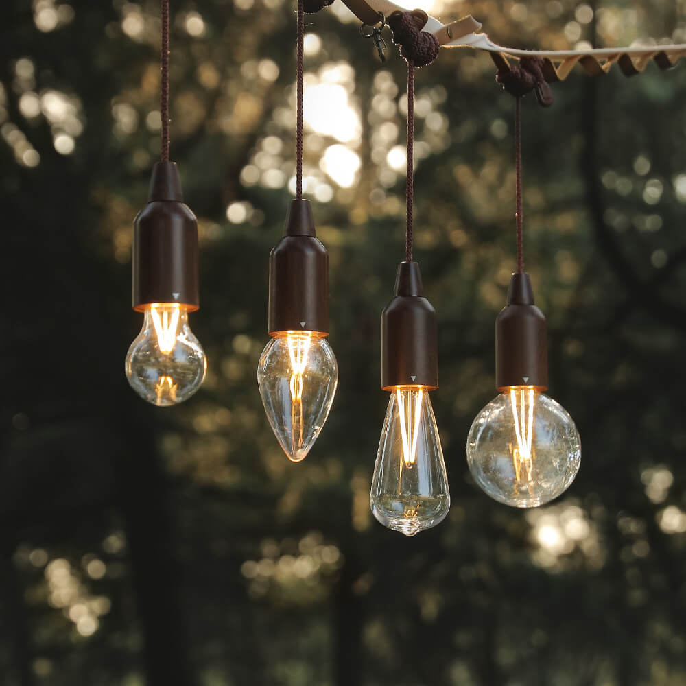 Retro Portable Waterproof Wood Round Cone Battery USB 1-Light Camping Outdoor Light | Bowlift