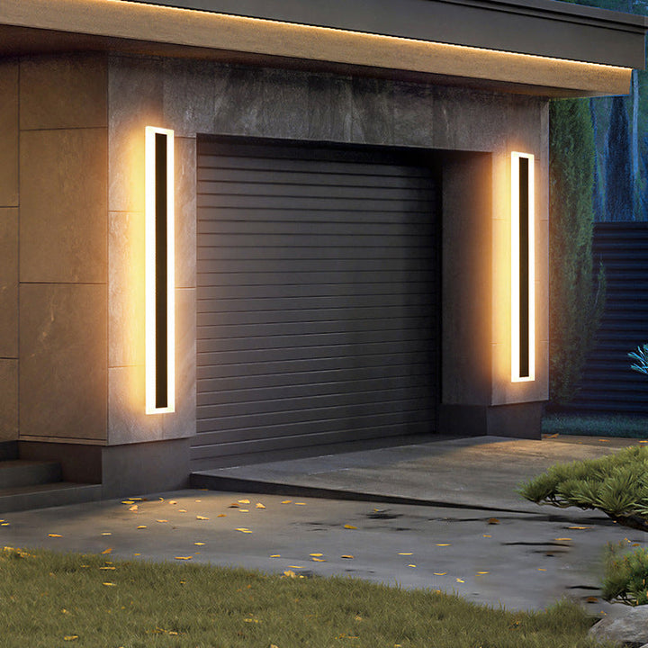 Modern Minimalist Long Rectangular Aluminum Acrylic LED Wall Sconce Lamp For Garden | Bowlift