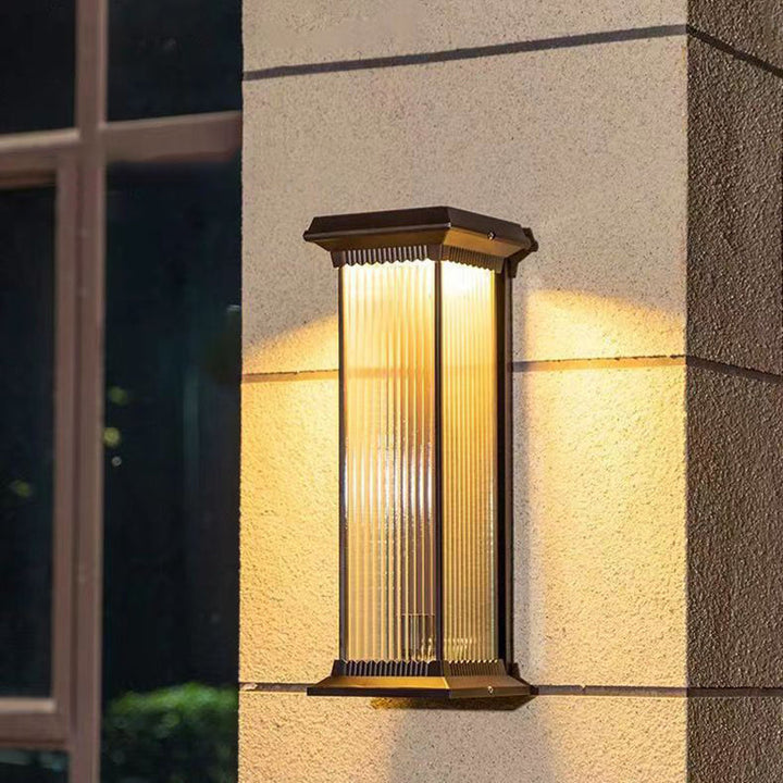 Modern Minimalist Waterproof Rectangle Aluminum Glass 1/2 Light Outdoor Wall Sconce Lamp For Garden | Bowlift