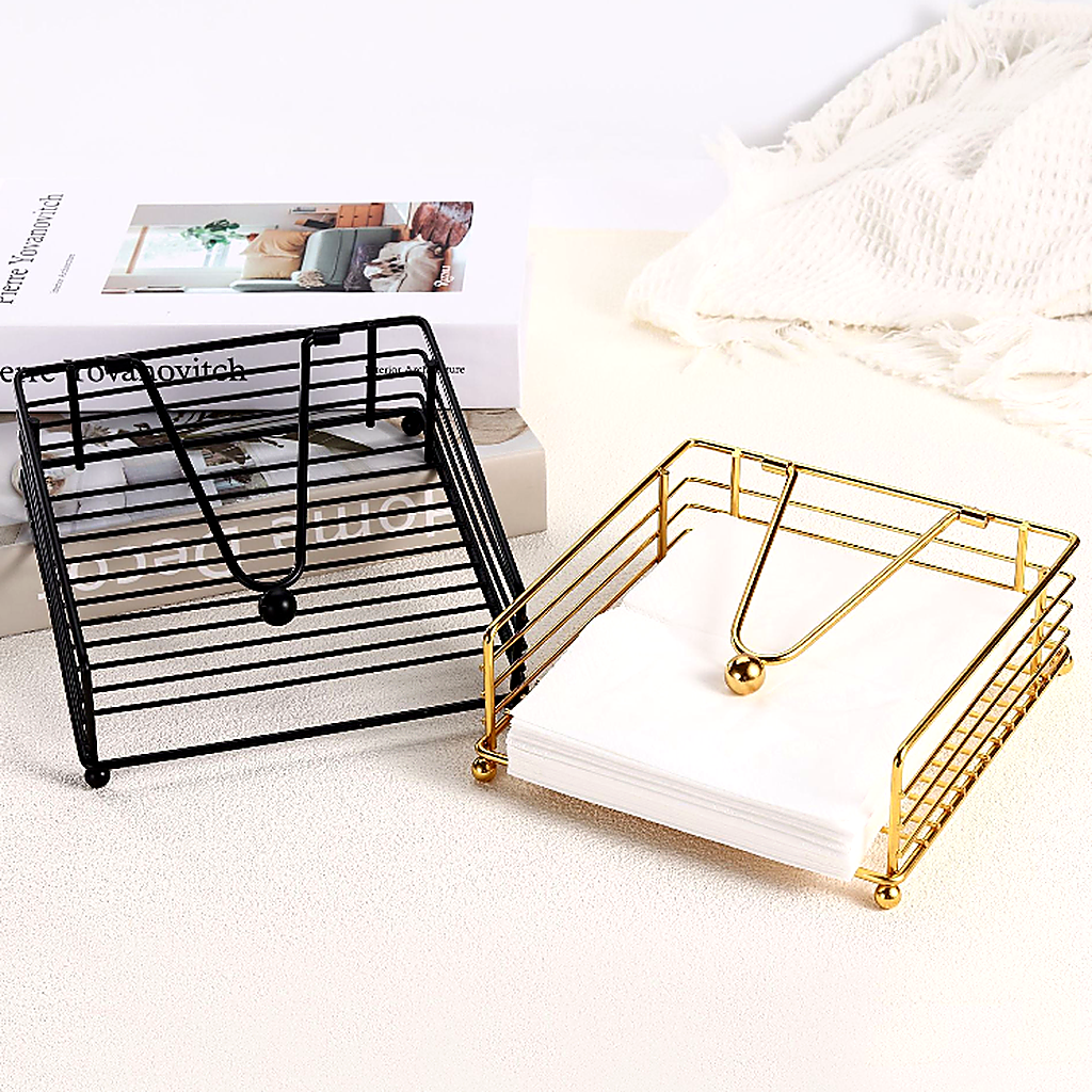 Decorative Wire Napkin Holder with Tilted Dispensing Arm Bowlift