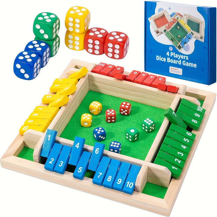 Shut The Box game, wooden board dice games Bowlift
