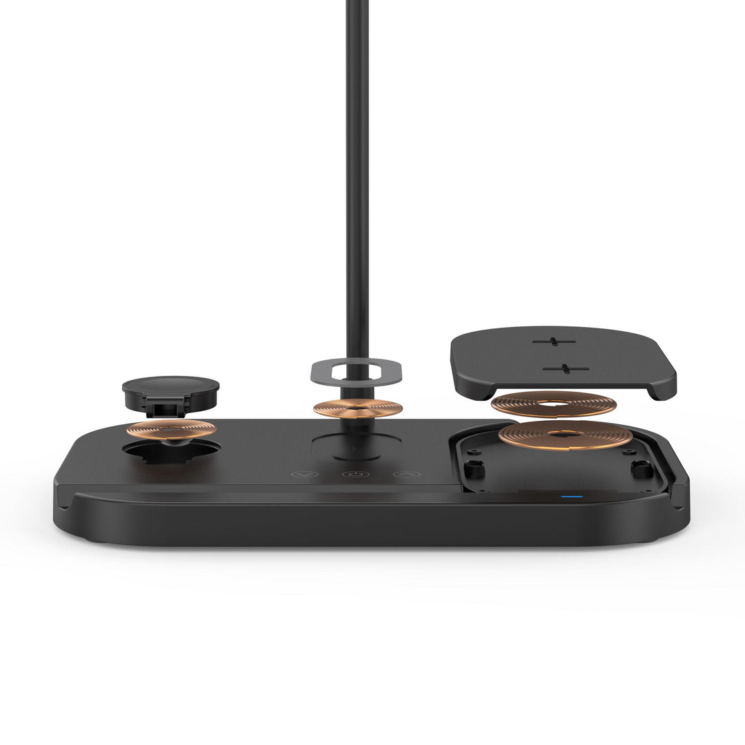 LED table lamp with dimmer and wireless charger for smartphones (4-in-1) | Bowlift