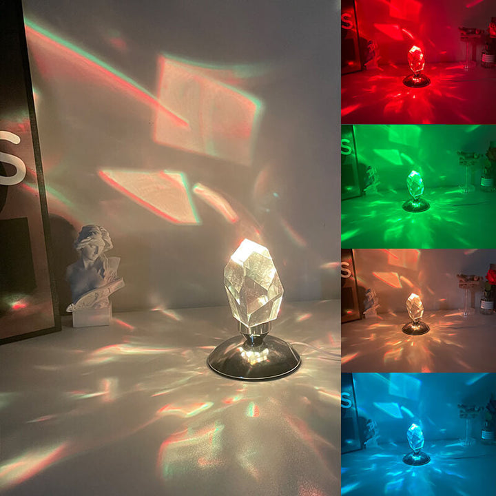 BowLift | LuxorLite Diamond Crystal LED Table Lamp | Luxurious Mood Light | 3 or 16 Color Change | Wireless Night Light