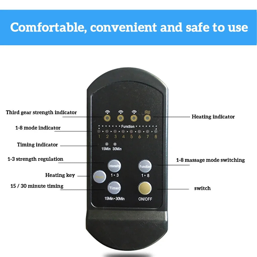 BowLift | Massage Chair Pad with Heat | 8 Massage Modes, Deep Tissue Relief & Portable for Home and Car Use