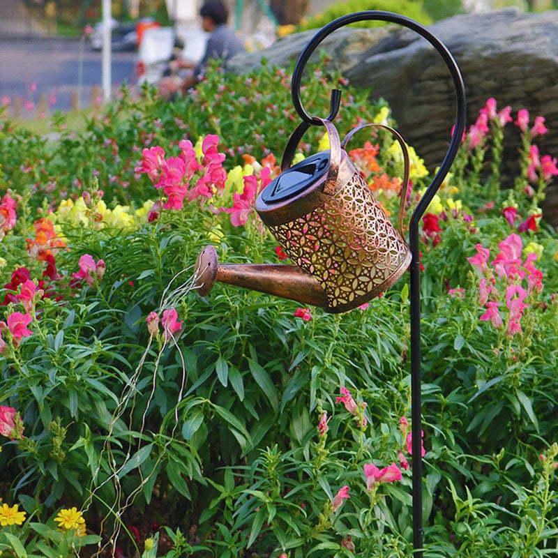 Contemporary Creative Solar Kettle Iron LED Outdoor Light For Garden | Bowlift