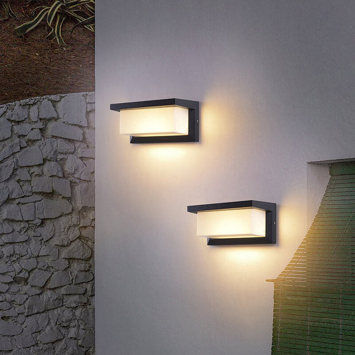 Modern Minimalist Solar Rectangle PC LED Outdoor Wall Sconce Lamp For Outdoor Patio | Bowlift
