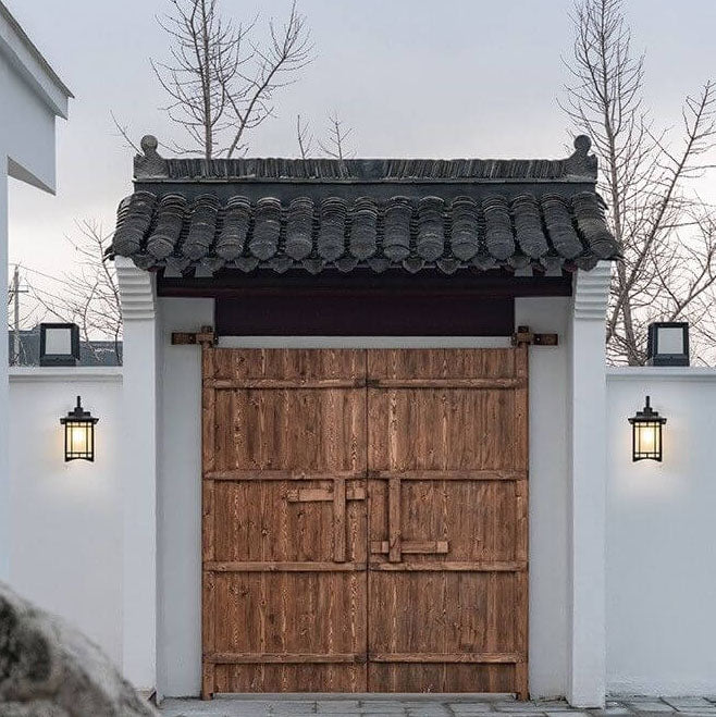 Modern Waterproof Solar Aluminum Chinese Pavilion Shape 1-Light Wall Sconce Lamp | Bowlift