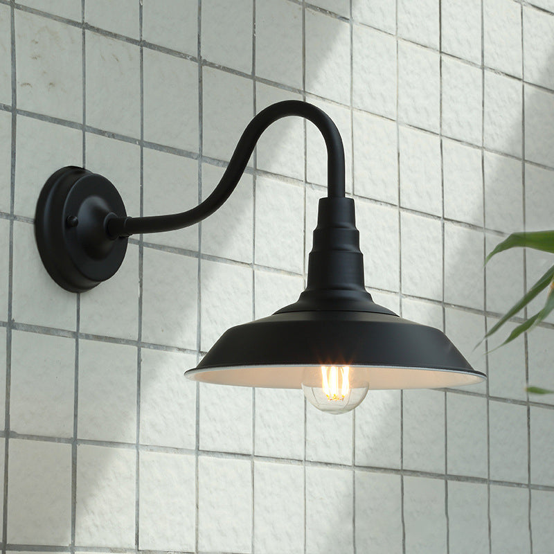 BowLift | Noctura Classic Wall Lamp | Vintage Design | Iron Frame with Round Glass Shade | 1-Light Dining Room Lighting