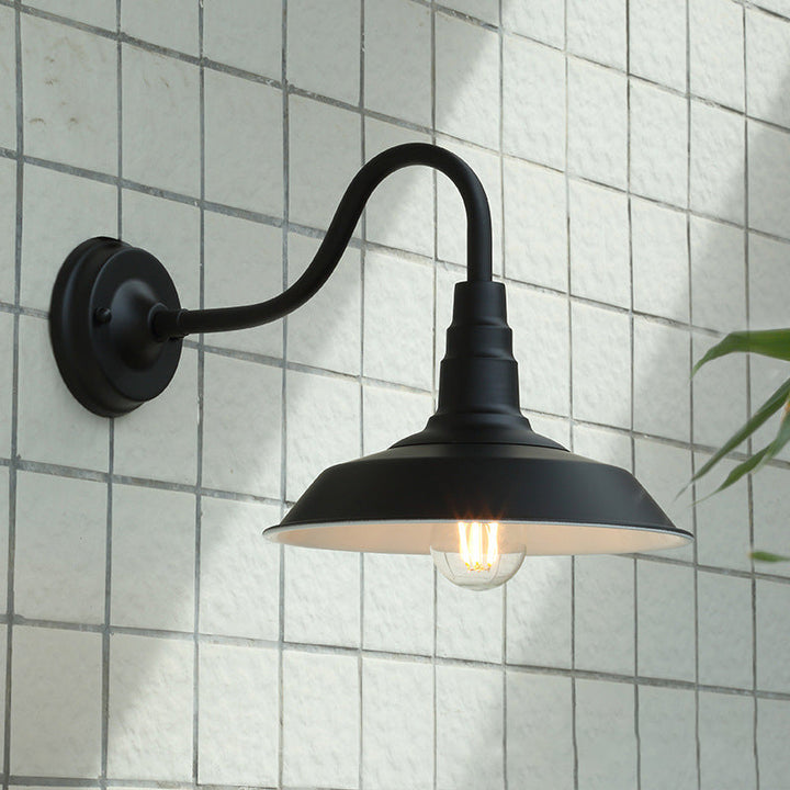 BowLift | Noctura Classic Wall Lamp | Vintage Design | Iron Frame with Round Glass Shade | 1-Light Dining Room Lighting