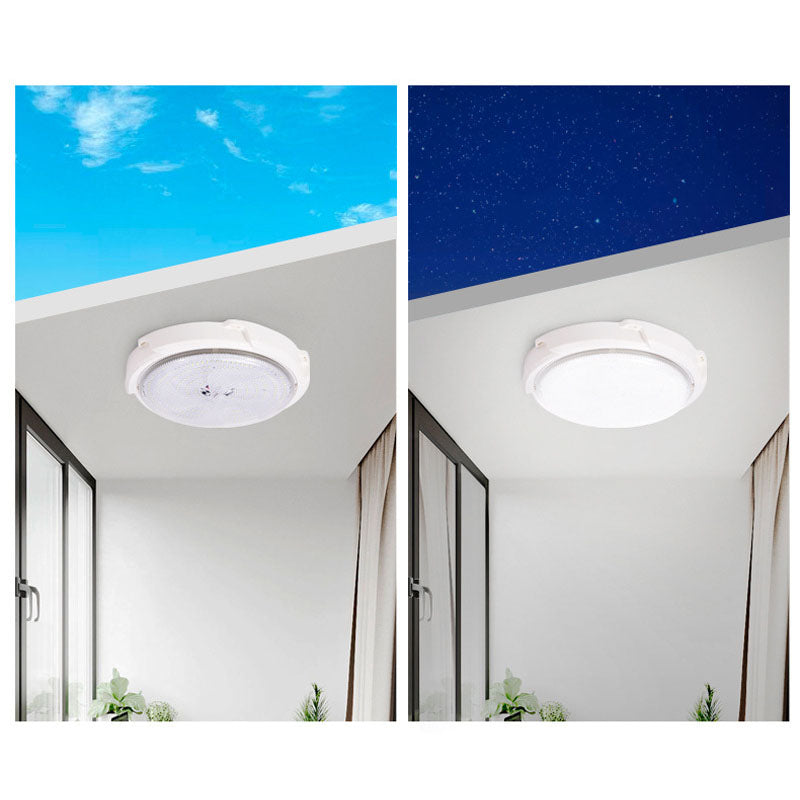 Modern Round Solar LED Remote Control Outdoor Indoor Flush Mount Lighting | Bowlift