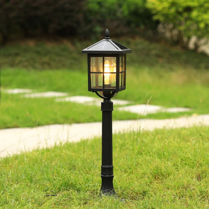 Industrial Solar Waterproof Die-Cast Aluminum Glass 1-Light Outdoor Lawn Landscape Light | Bowlift
