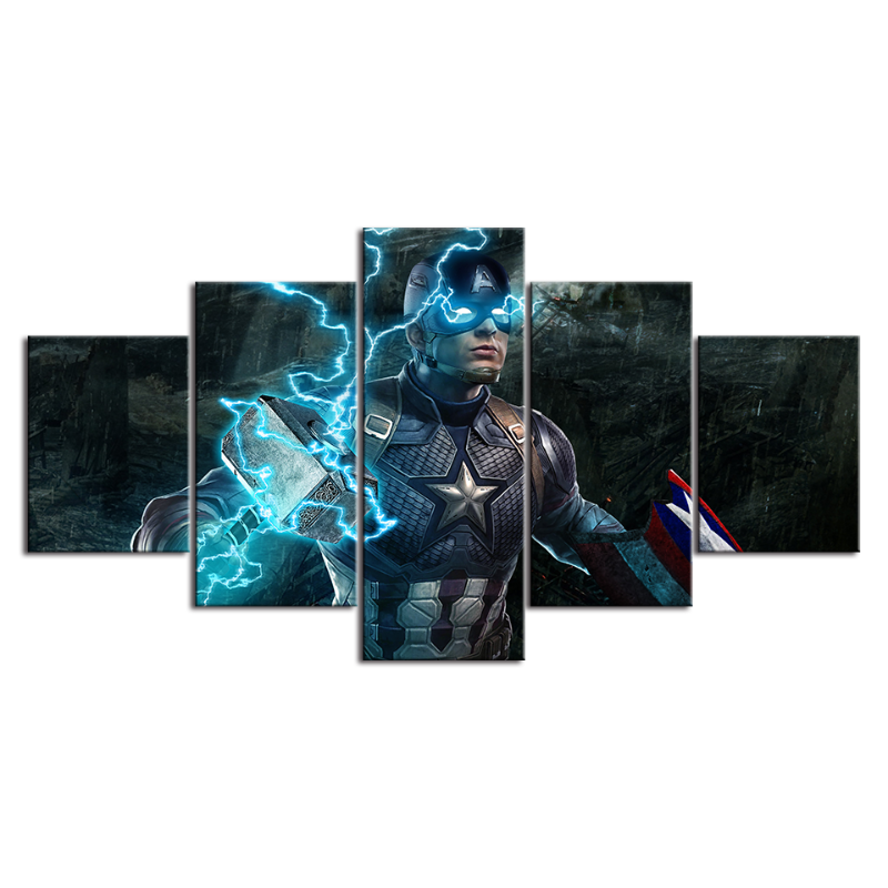 5 Piece The Electrified Captain - Canvas Wall Art Painting | Bowlift