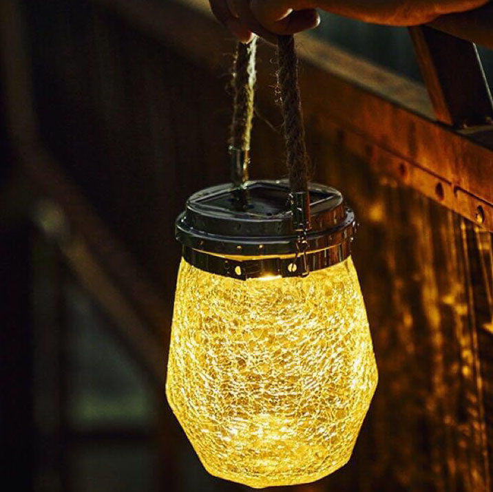 BowLift | Contemporary Creative Crackle Glass Bottle Star Decor LED Solar String Light For Outdoor Patio