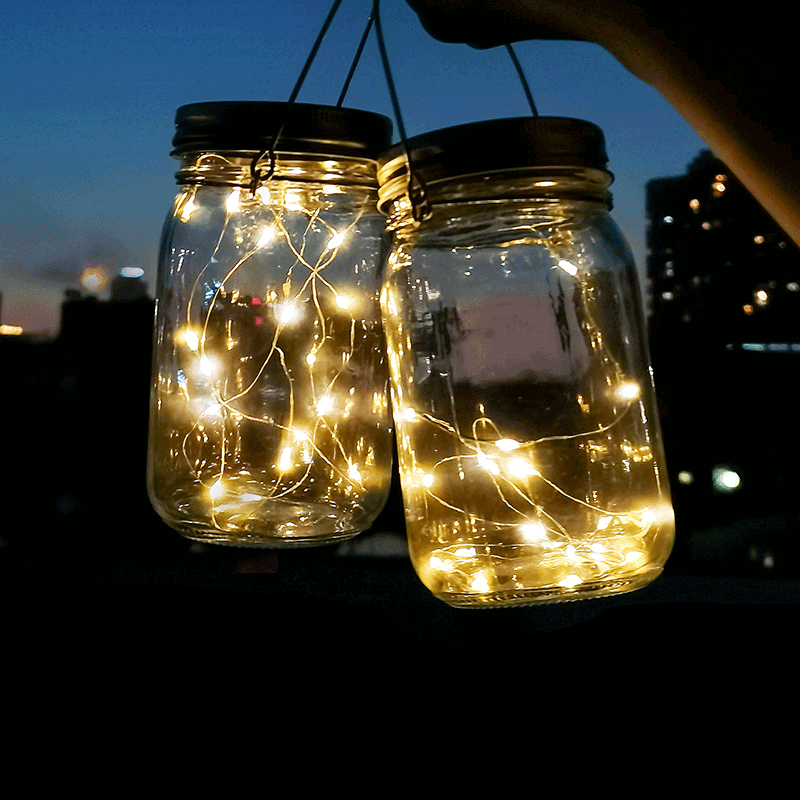 Modern Art Deco Waterproof Solar Glass Stainless Steel Copper Wire Star LED String Lights Outdoor Lighting For Garden | Bowlift