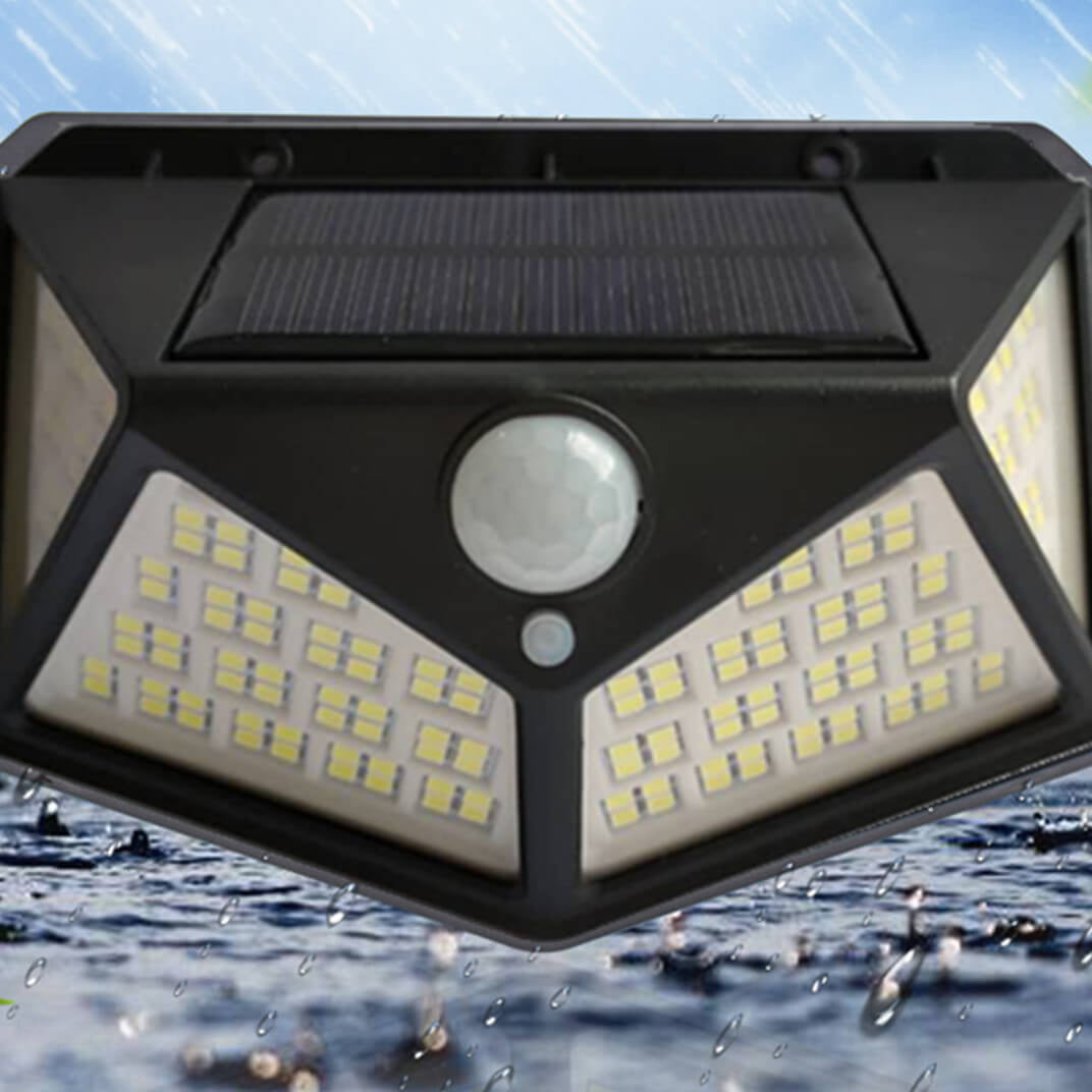 Solar Outdoor 162 LED Outdoor Waterproof Body Sensor Garden Lighting Wall Sconce Lamp | Bowlift