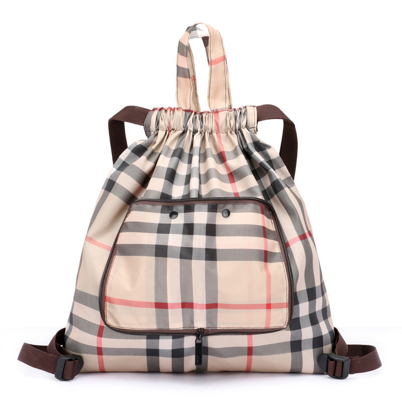 Foldable Printed Nylon Backpack with Drawstring | Bowlift