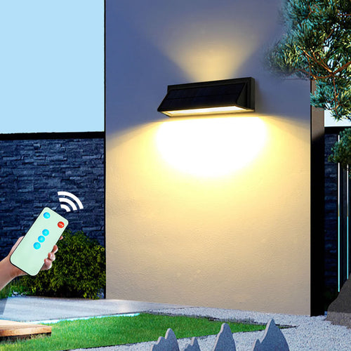 Outdoor Solar Waterproof Rectangular Slant LED Patio Wall Sconce Lamp | Bowlift