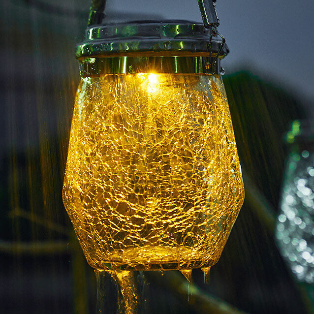 Contemporary Creative Crackle Glass Bottle Star Decor LED Solar String Light For Outdoor Patio | Bowlift