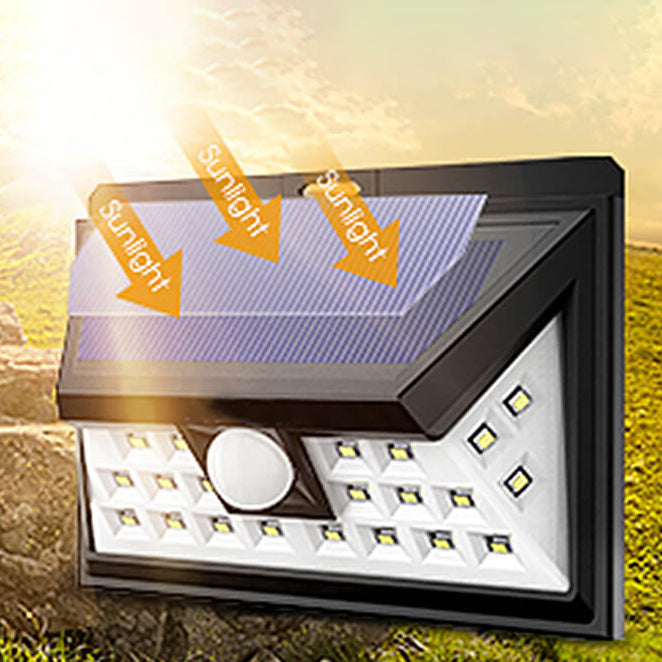 Outdoor Solar Trapezoid Body Sensor Waterproof LED Patio Wall Sconce Lamp | Bowlift