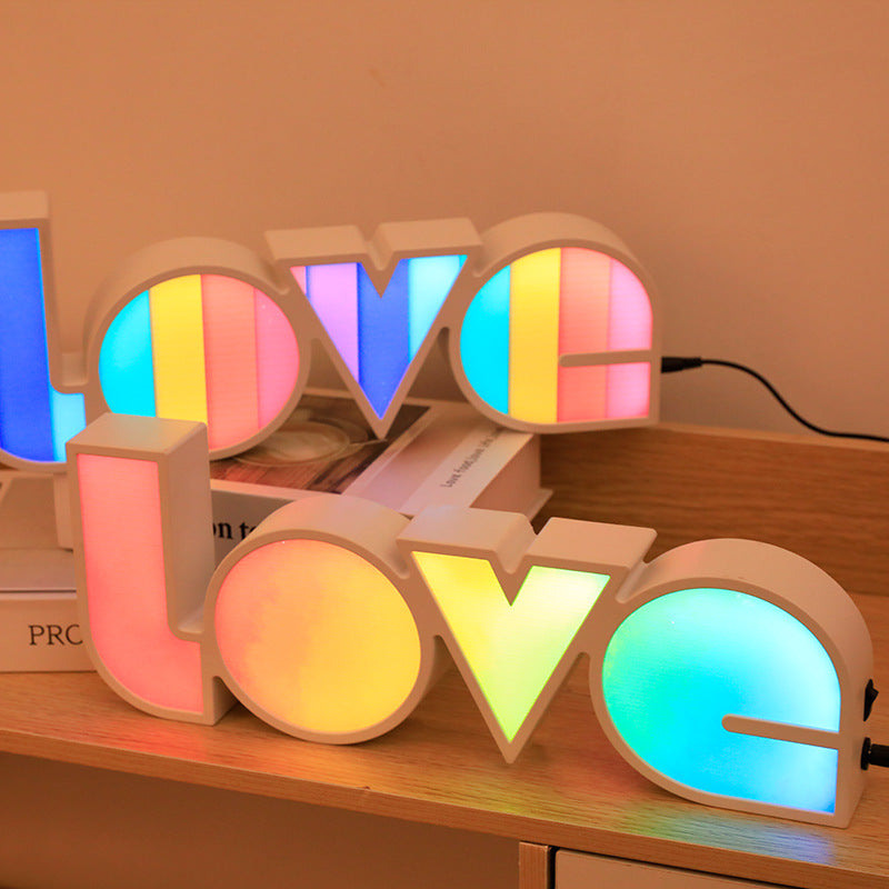 BowLift | Modern Art Deco waterproof PS LOVE letters LED table lamp for the bedroom