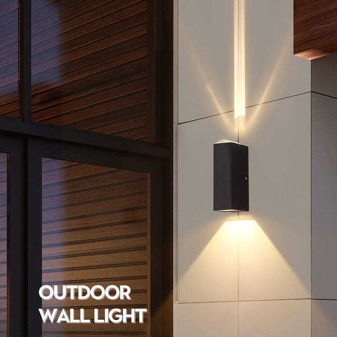 BowLift | LED Waterproof Outdoor Wall Sconce | Modern Rectangular Design. Energy-Efficient 600-1000 Lumens for Patios & Gardens
