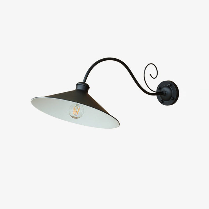 Contemporary Retro Waterproof Iron Round 1-Light Wall Sconce Lamp For Garden | Bowlift