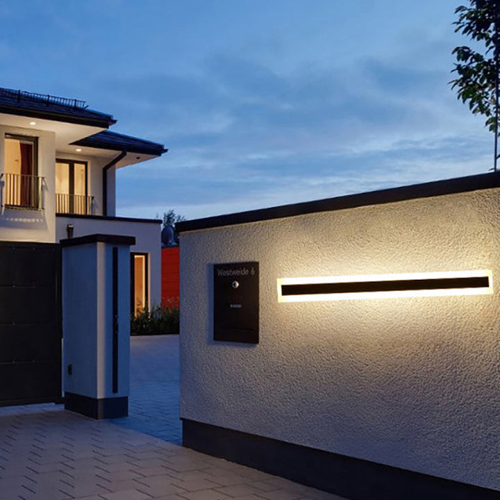 Modern Minimalist Long Rectangular Aluminum Acrylic LED Wall Sconce Lamp For Garden | Bowlift