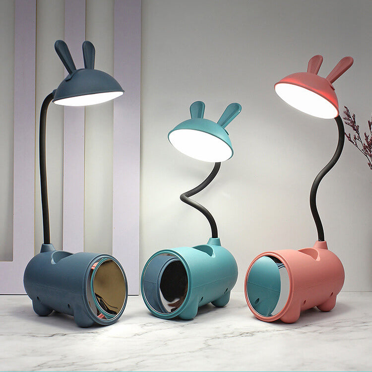BowLift | LED Desk Lamp Rabbit | USB & Touch | With Pen Holder | Pink, Green, Blue