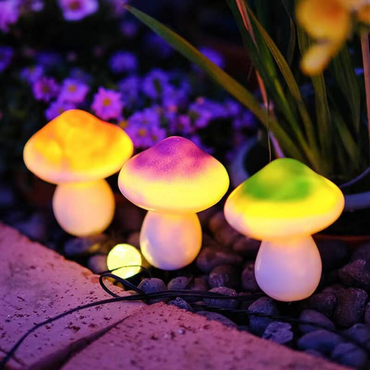 Solar Outdoor Resin Mushroom LED Garden Ground Insert Decorative Landscape Light | Bowlift