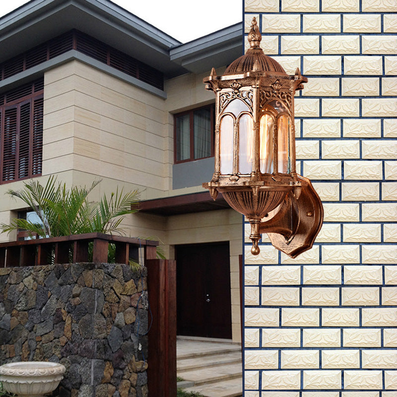 Traditional European Waterproof Cylinder Aluminum Glass 1-Light Wall Sconce Lamp For Garden | Bowlift