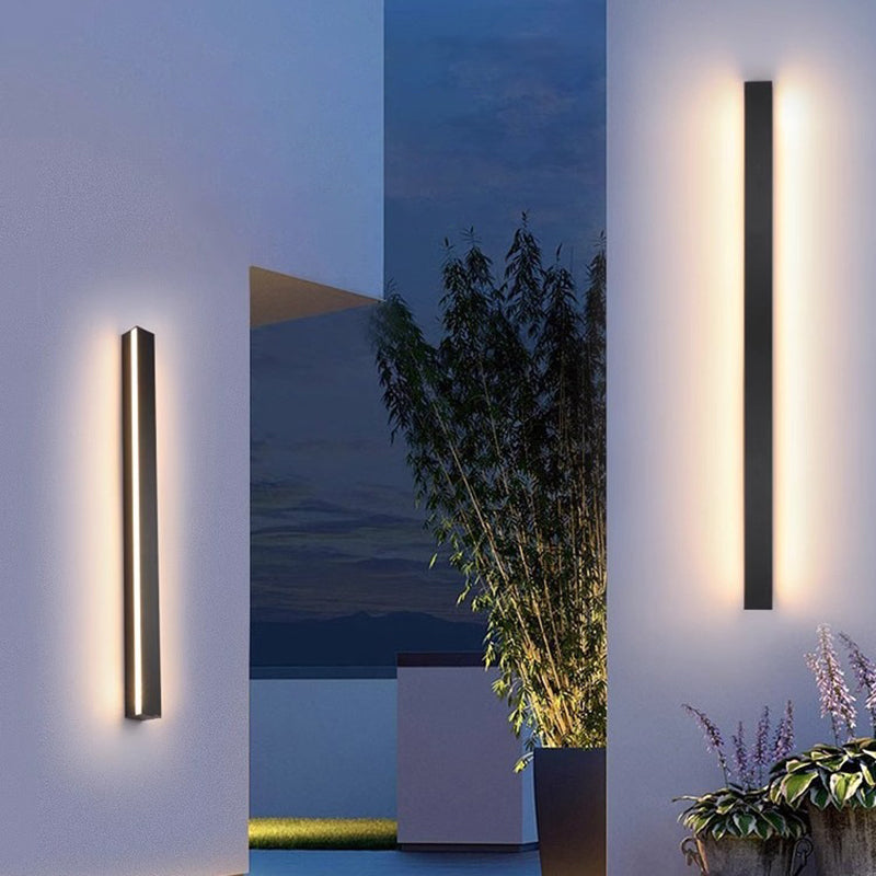Modern Minimalist Long Rectangular Aluminum Acrylic LED Wall Sconce Lamp For Garden | Bowlift