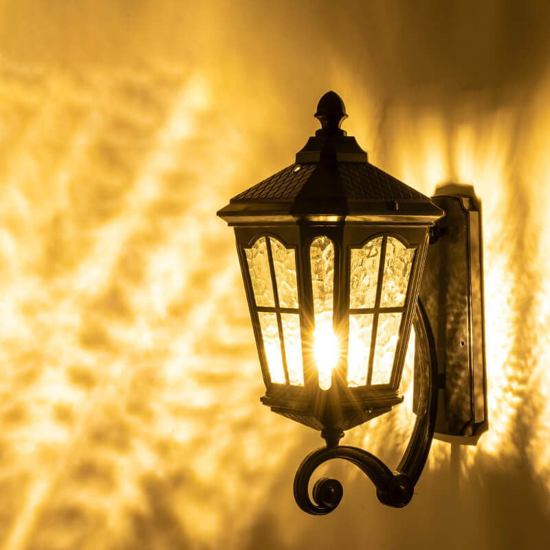 European Outdoor Lantern Aluminum Glass Waterproof 1-Light Wall Sconce Lamp | Bowlift