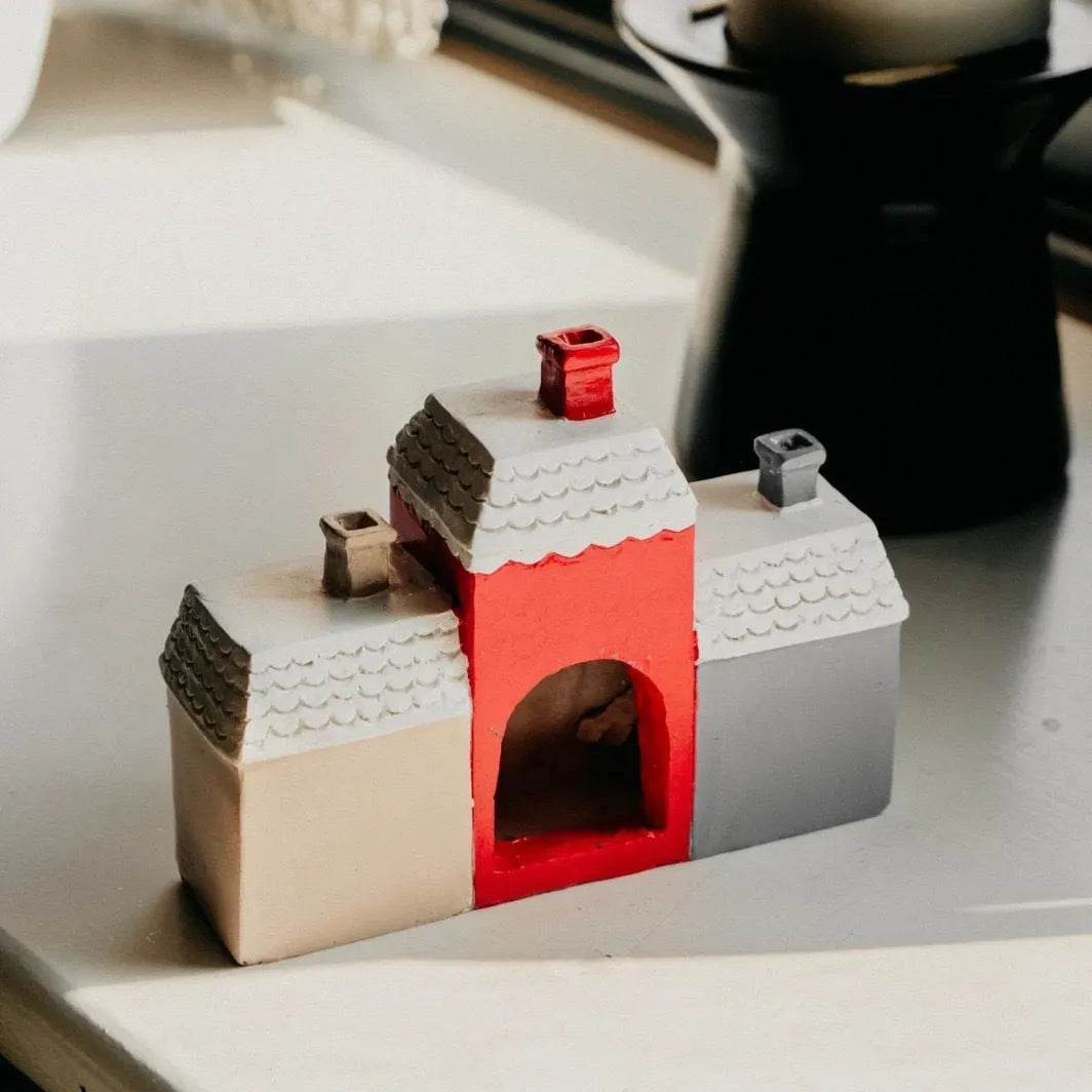 BowLift | Christmas Small House Decorations Resin Winter Incense Cone Burner Decoration Landscape Decorative Gift