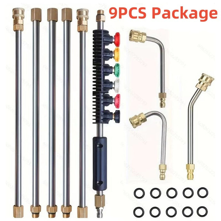 BowLift | 4000 PSI Telescoping High Pressure Washer Wand Set for Gutter & Roof Drainage & Walls Cleaning