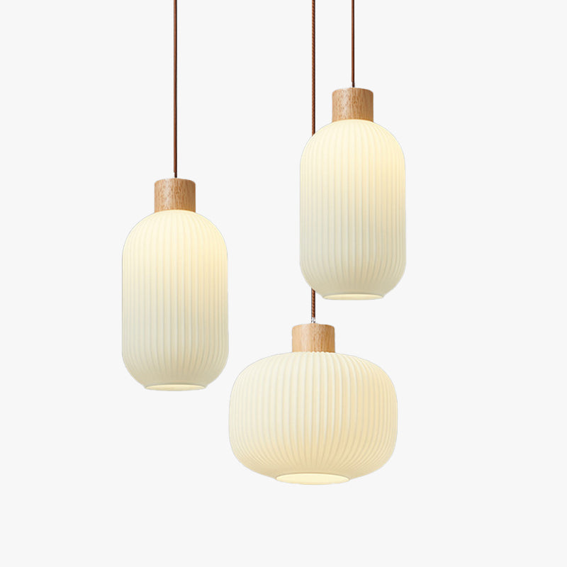 BowLift | VintageLight - Stylish wood and glass pendant lamp