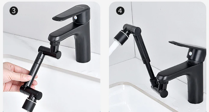 FlexiFlow 360° rotatable and extendable faucet head Bowlift