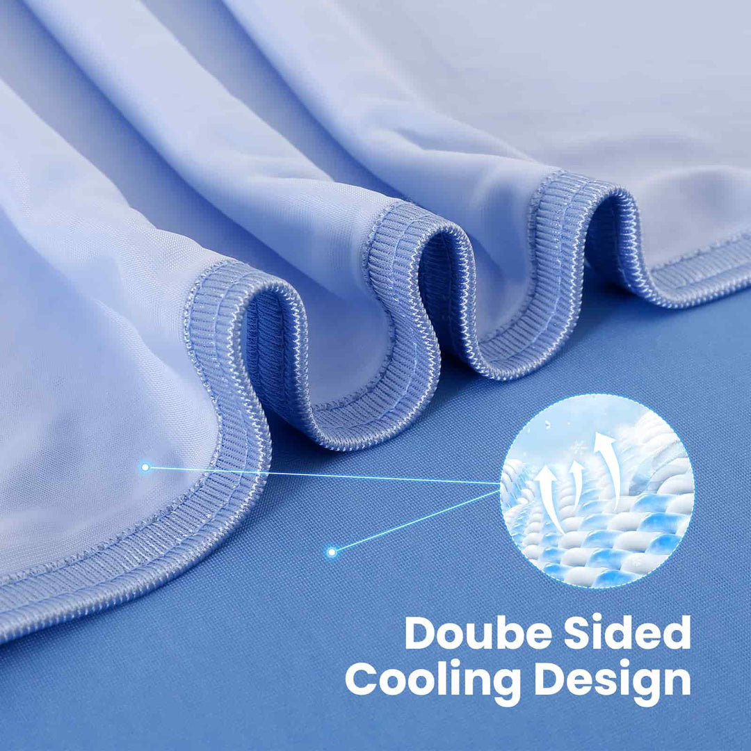 Q-Max > 0.5 Gradient Blue Cooling Blanket – Double-Sided, Breathable & Machine Washable | Bowlift