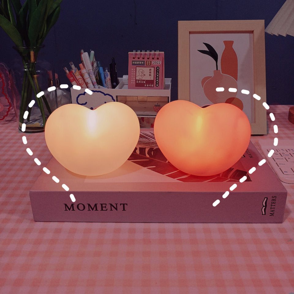 BowLift | LuvSphere Silicone LED Night Light | Heart-Shaped Design | Table Lamp | Warm Mood Light | Decorative