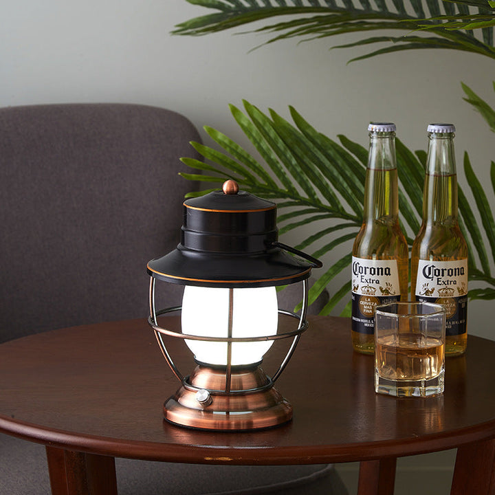 Traditional Farmhouse Waterproof Rechargeable Iron Acrylic Cylinder LED Table Lamp For Entertainment Room | Bowlift