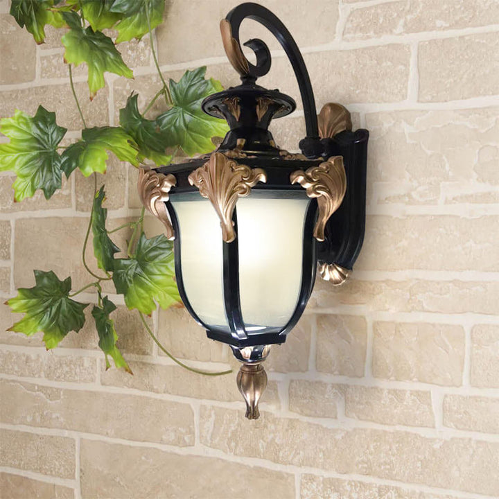 European Retro Lantern Glass Outdoor Waterproof 1-Light Wall Sconce Lamp | Bowlift