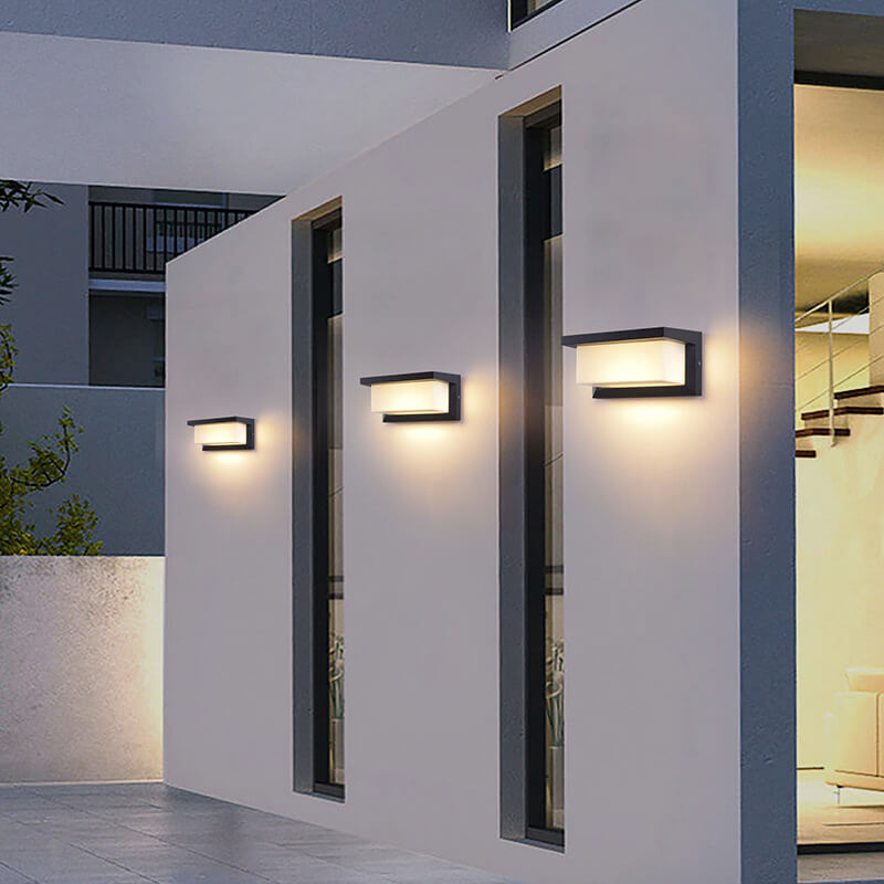 BowLift | Modern Minimalist Solar Rectangle PC LED Outdoor Wall Light Lamp For Outdoor Patio